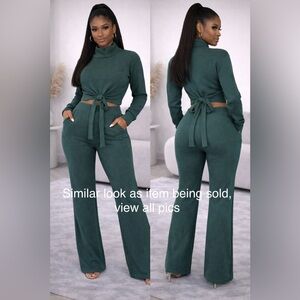 Balkan Dark Green Knit Ensemble